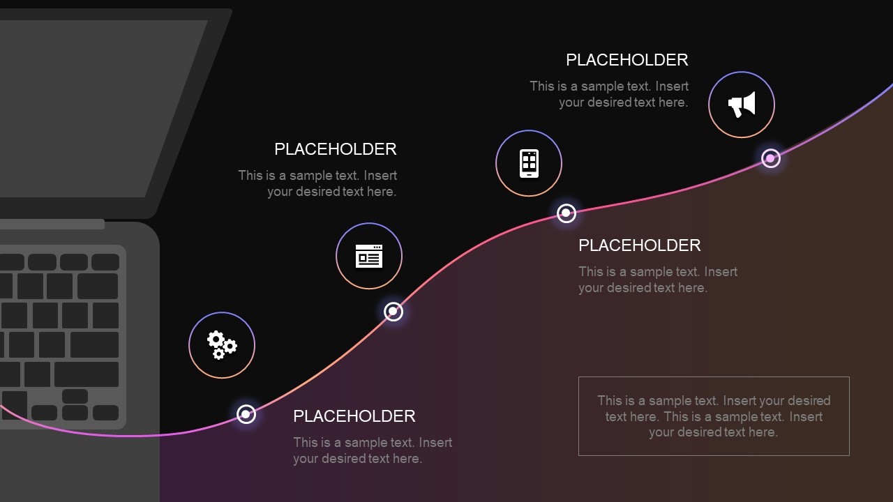 Four-Step Technology Roadmap PowerPoint Template