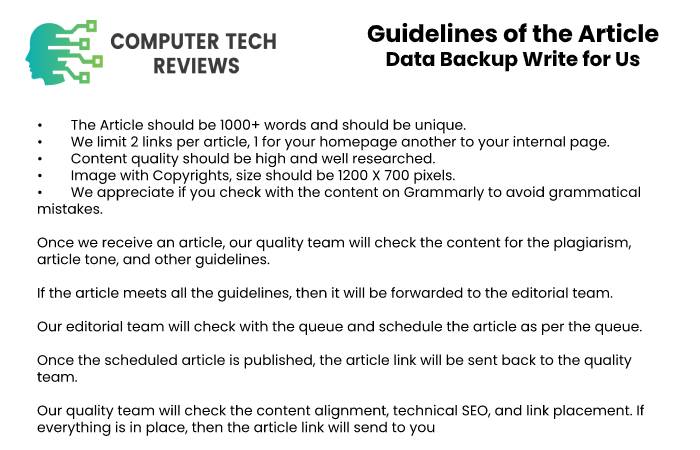 Guidelines  of the Article – Data Backup Write for U