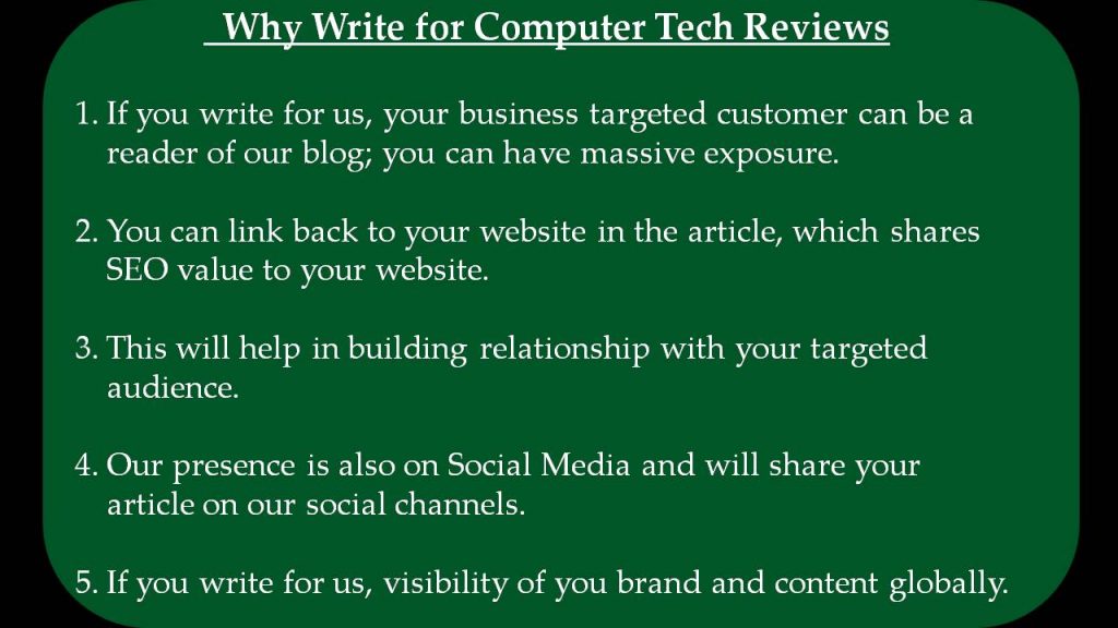 Why Write for Computer Tech Reviews